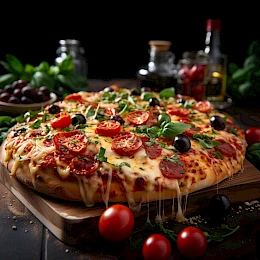 Foto von Pizzateig aus Salami (Keto-Variante)