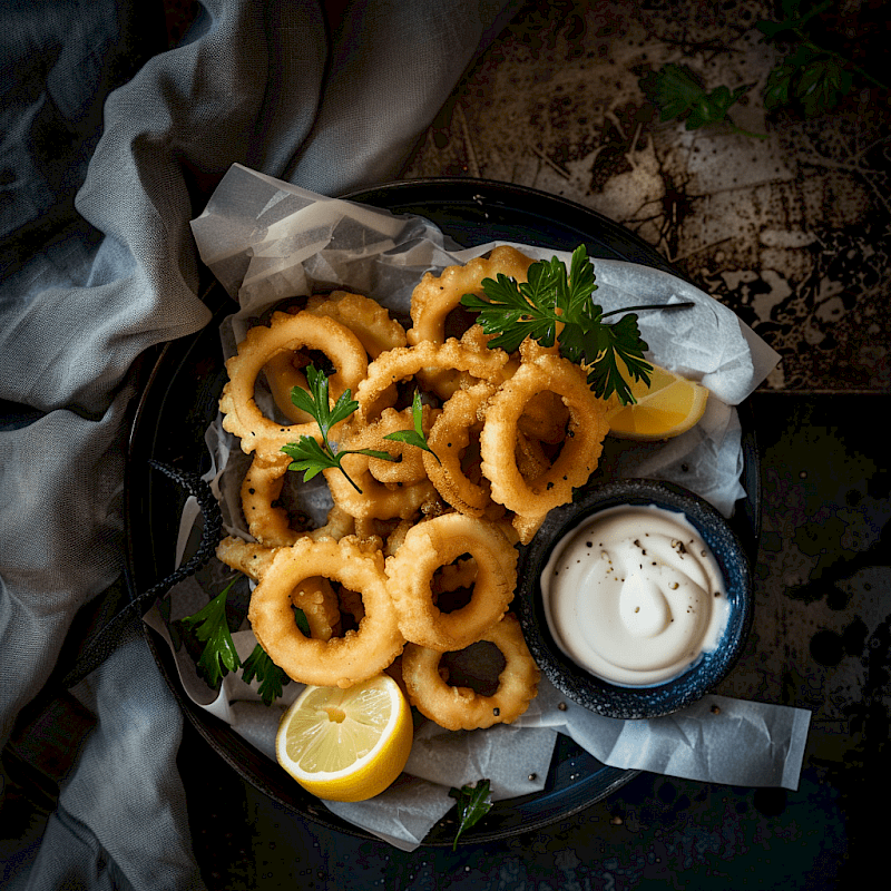 Galeriefoto: Kalamari (Frittierte Tintenfischringe)