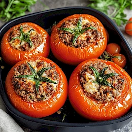 Foto von Gefüllte Tomaten mit Hackfleisch