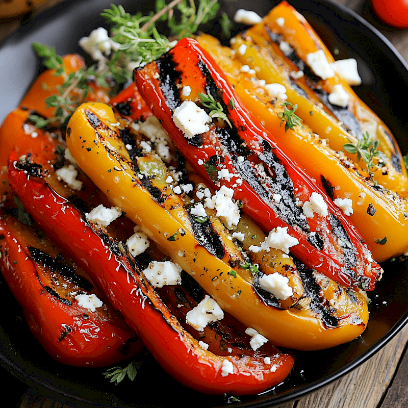 Galeriefoto: Gegrillte Paprika mit Feta und Kräutern