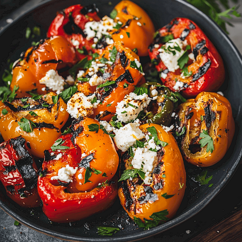 Galeriefoto: Gegrillte Paprika mit Feta und Kräutern