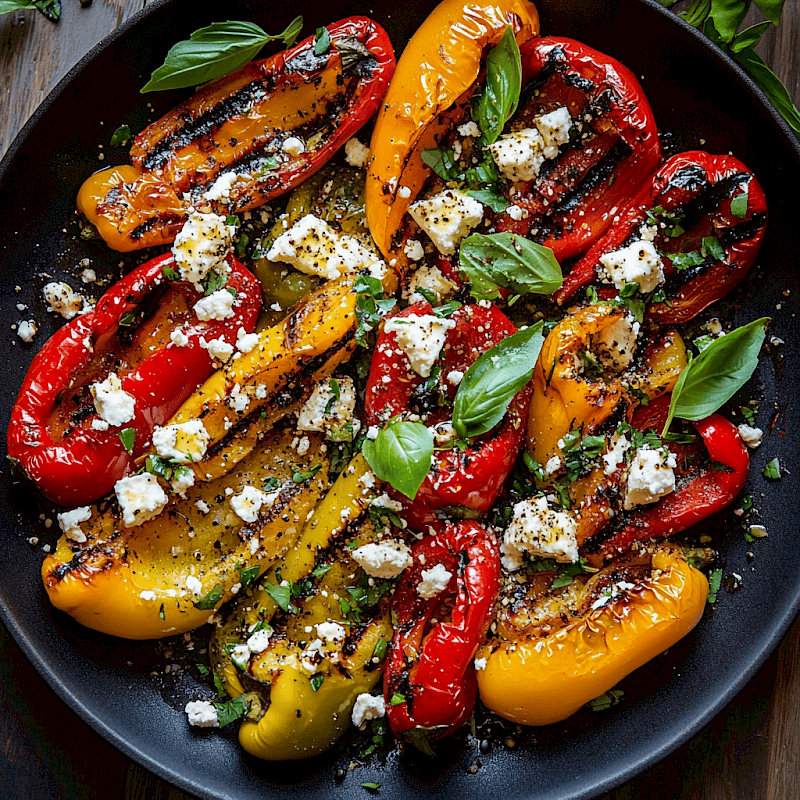 Galeriefoto: Gegrillte Paprika mit Feta und Kräutern