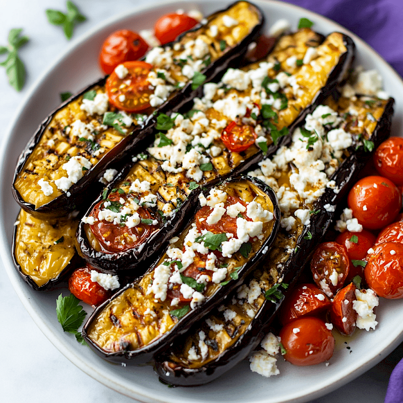 Galeriefoto: Gebratene Auberginen mit Feta und Tomaten