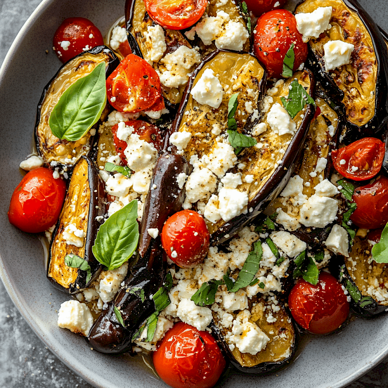 Galeriefoto: Gebratene Auberginen mit Feta und Tomaten