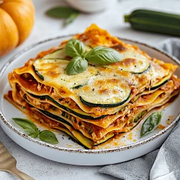 Foto von Kürbis-Lasagne mit Zucchini-Platten